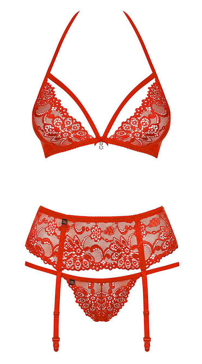 Mia Red Lace Bra Set | Red Underwear | BEDTIME FLIRT
